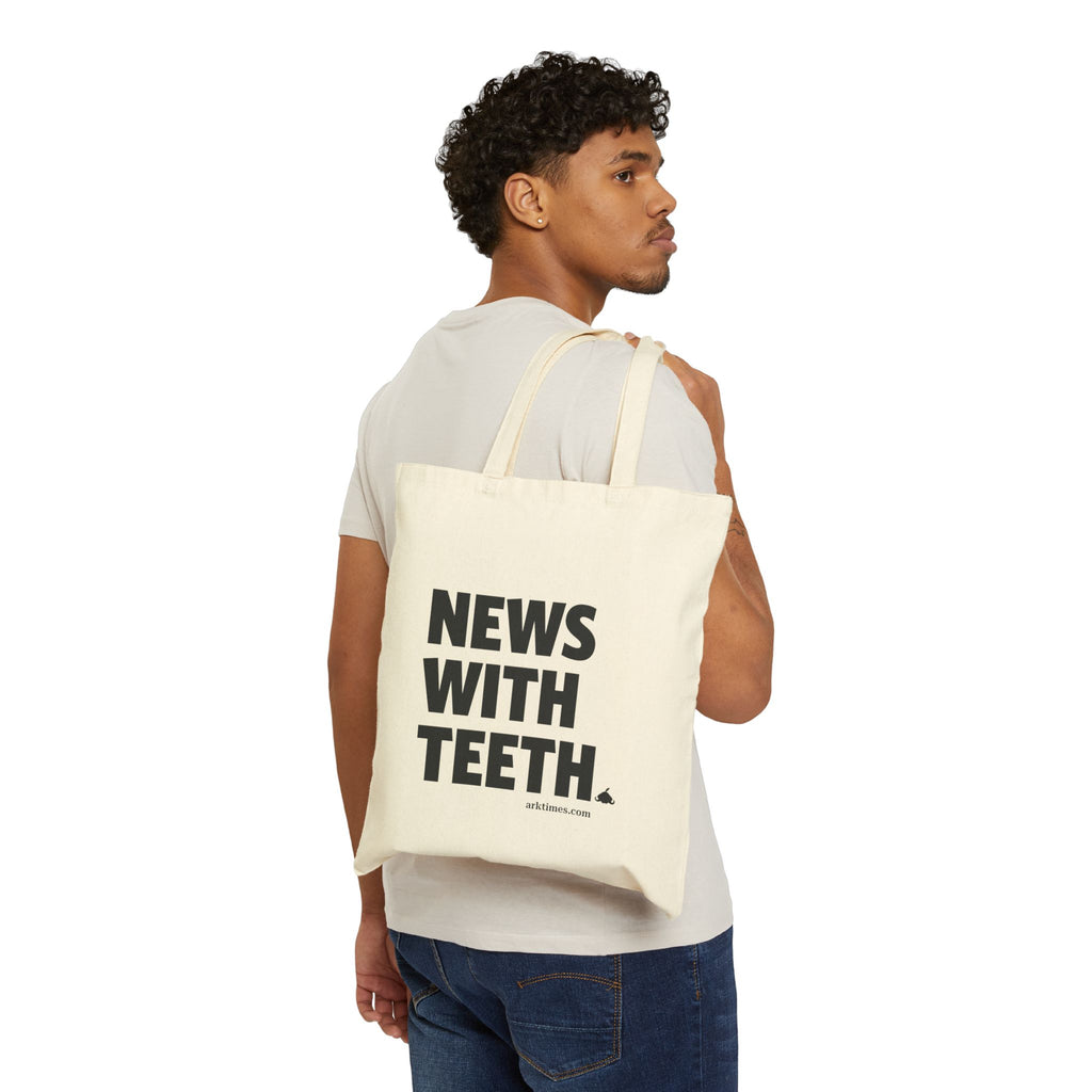 News With Teeth Canvas Tote Bag