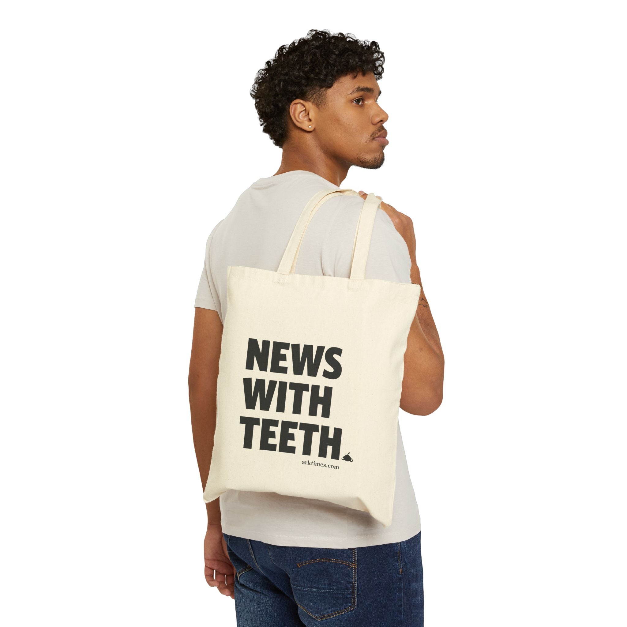 News With Teeth Canvas Tote Bag