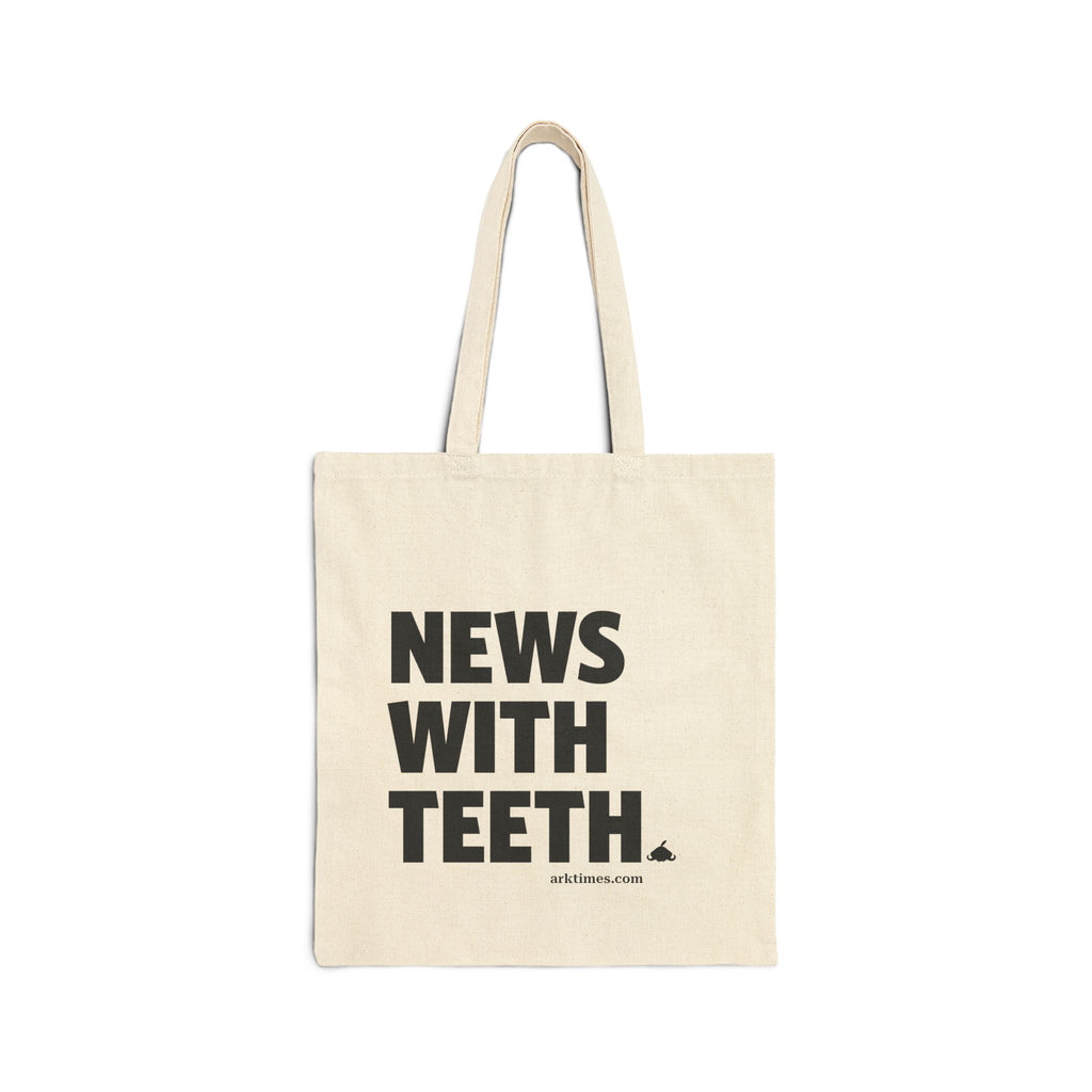 News With Teeth Canvas Tote Bag