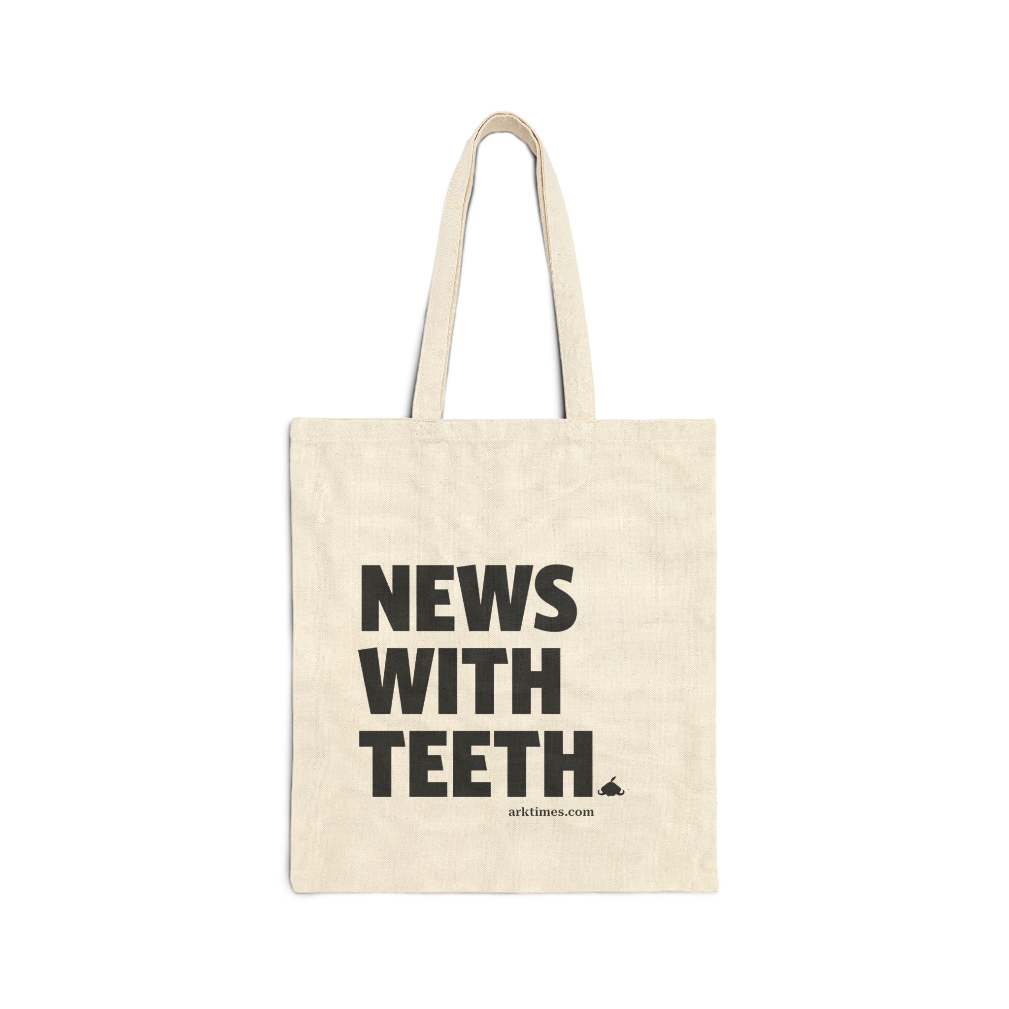 News With Teeth Canvas Tote Bag